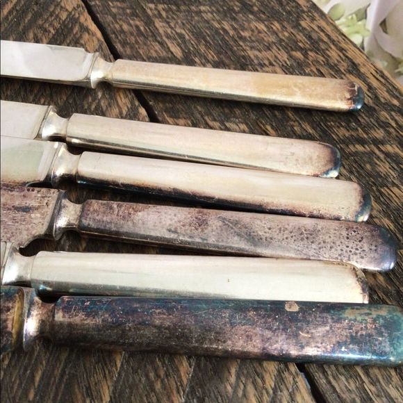 Rogers 1881 Oneida SilverPlate Knives Marked 12 DWT Warranted Bundle of 6 - Picture 12 of 13